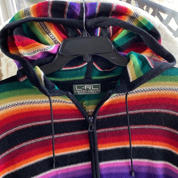 Ralph Lauren Full Zip Pockets Wool CottonStretch Hooded Poncho Never Used - Picture 2 of 15